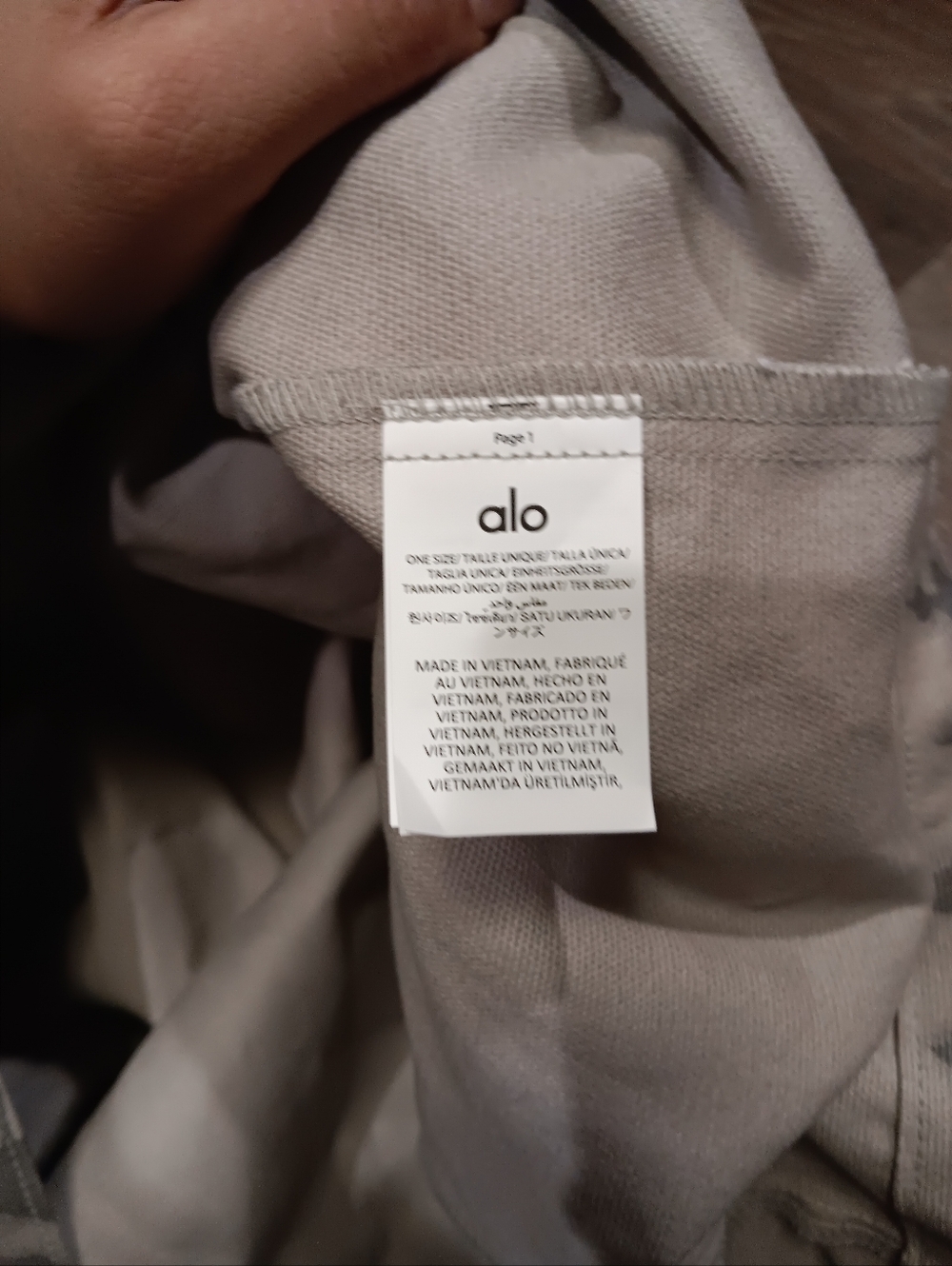 ALO Yoga Tote Bag Gray Tie-Dye Cotton Canvas Large Gym Travel Shop New - Picture 5 of 6